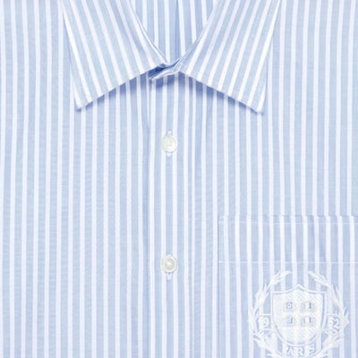 GIVENCHY SS24 Kemeja Garis Lengan Pendek Berkerah Biru Muda BM60ZZ15F0-452 Sizing GIVENCHY SS24 Kemeja Garis Lengan Pendek Berkerah Biru Muda BM60ZZ15F0-452