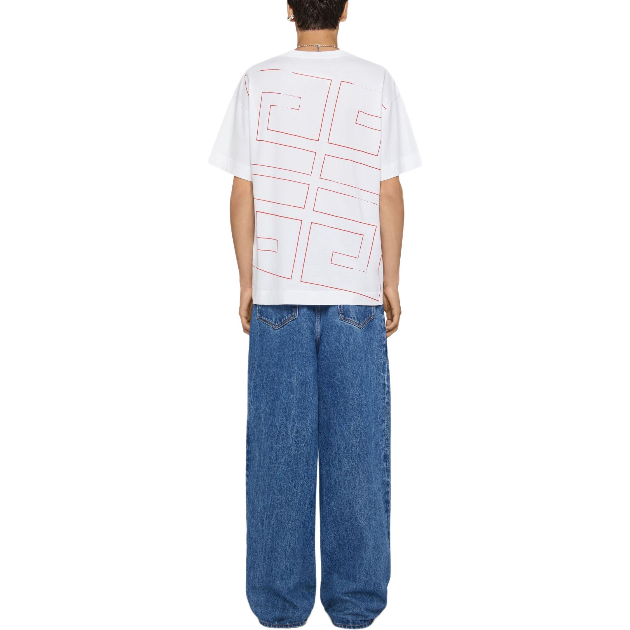 GIVENCHY SS24  White Crewneck T-Shirt with Logo Lettering Print. BM71JA3YJ5-100 圖 4