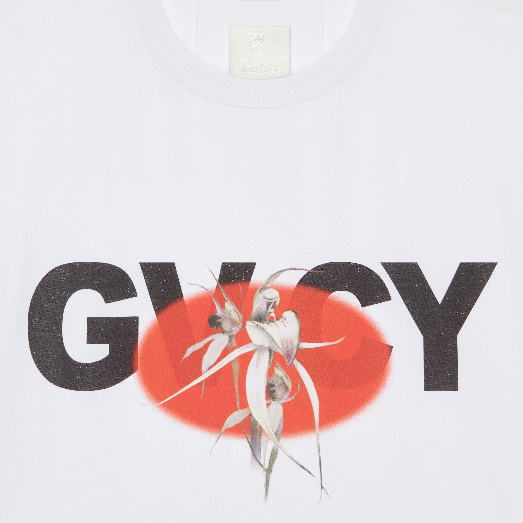 Sizing Givenchy SS24  White Logo Floral Print Crew Neck T-Shirt BM71JB3YLA-100