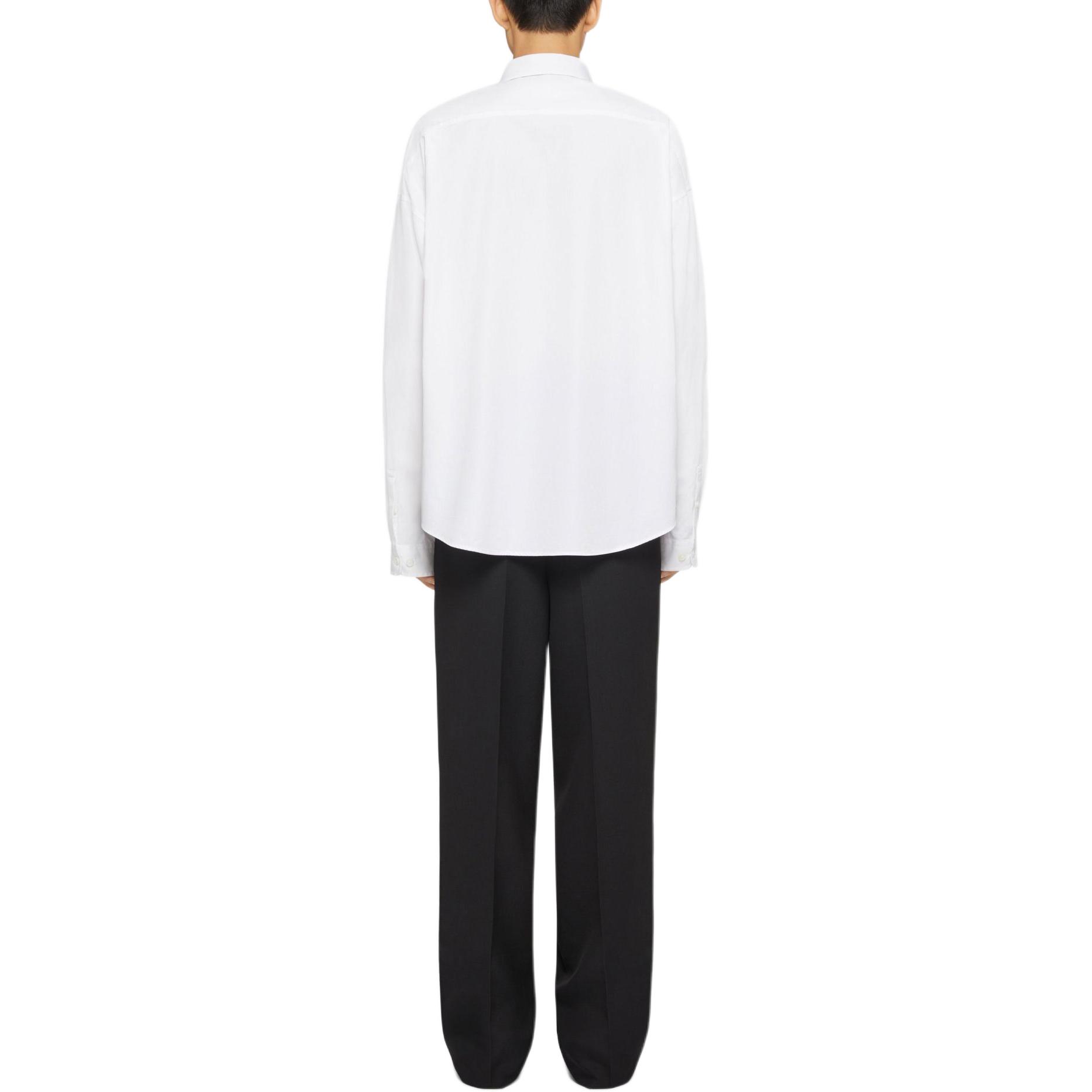 Shop Givenchy SS24 Kemeja Putih Oversized Lengan Panjang Casual. BM610214M6-100