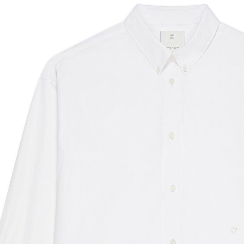 Sizing Givenchy SS24 Kemeja Putih Oversized Lengan Panjang Casual. BM610214M6-100