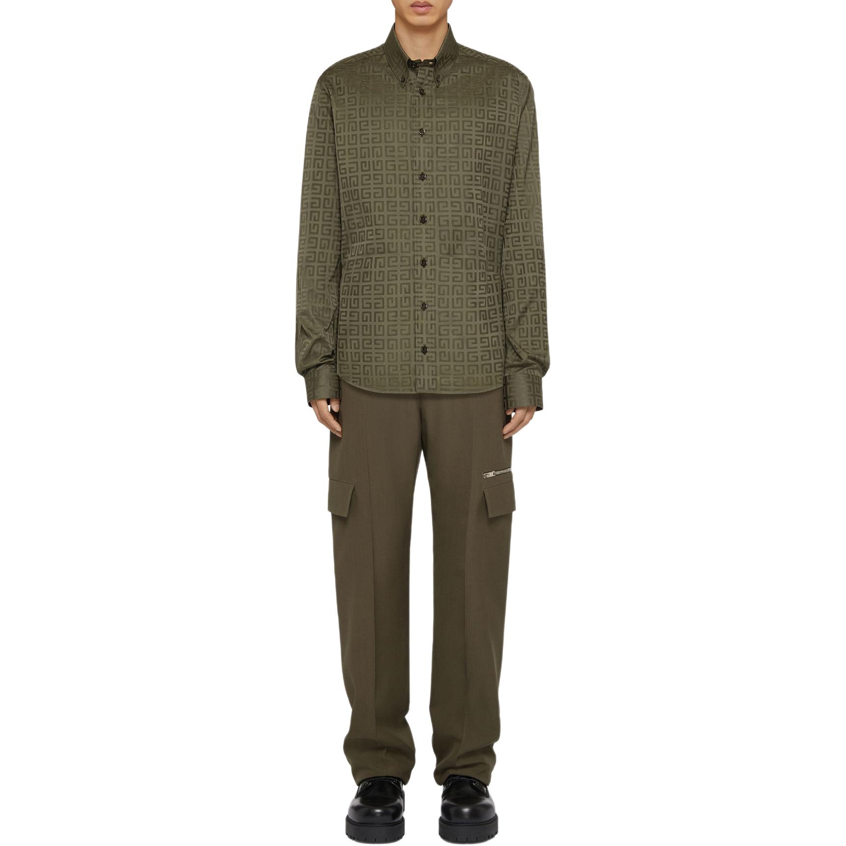 Givenchy SS24 All-Over Print Single-Breasted Long Sleeve Shirt Green BM60ZH140C-305 圖 3