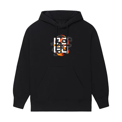 Givenchy SS24 Black Hoodie with Fire Dragon Logo Print - Year of the Dragon Edition BMJ0HC3YLV-00
