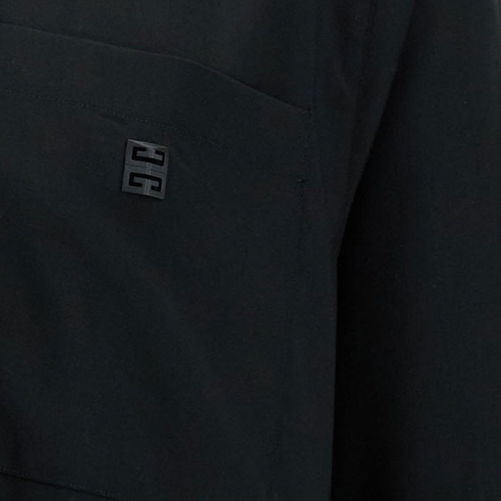 GIVENCHY SS24 Black Logo Zip-Up Long Sleeve Shirt for Men. BM60YT1558-001 圖 5