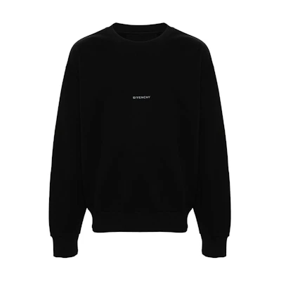 Givenchy SS24 Black Oversized Crewneck Sweatshirt with Letter Print BMJ0LC3YN0-BLACK