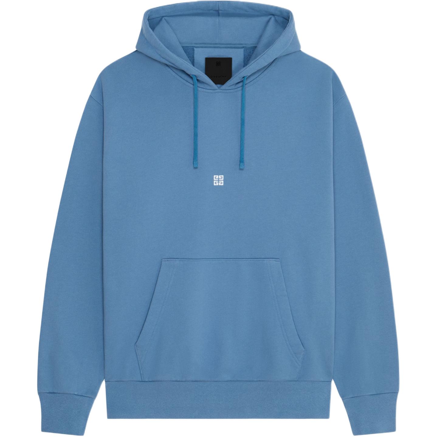 Givenchy SS24 Blue White Logo Embroidered Hoodie Long Sleeve BMJ0LA3Y8P-490