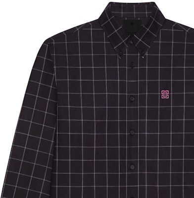 Givenchy Kemeja Hitam Lengan Panjang Kotak-Kotak SS24 Single-Breasted BM60Y114Z7-001 Shop Givenchy Kemeja Hitam Lengan Panjang Kotak-Kotak SS24 Single-Breasted BM60Y114Z7-001