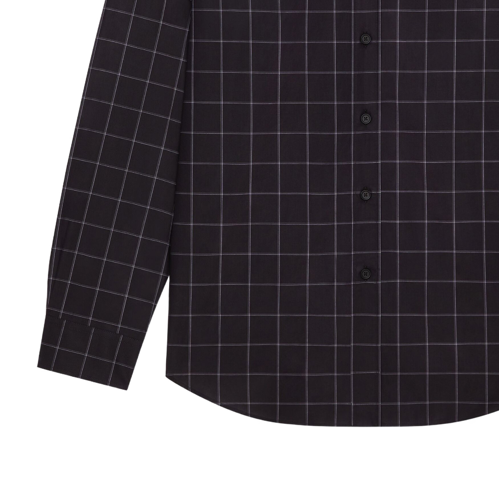Purchase Givenchy Kemeja Hitam Lengan Panjang Kotak-Kotak SS24 Single-Breasted BM60Y114Z7-001