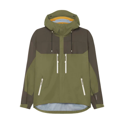 Givenchy SS24 Colorblock Zip-Up Hoodie Jacket Olive Green BM016115C8-306