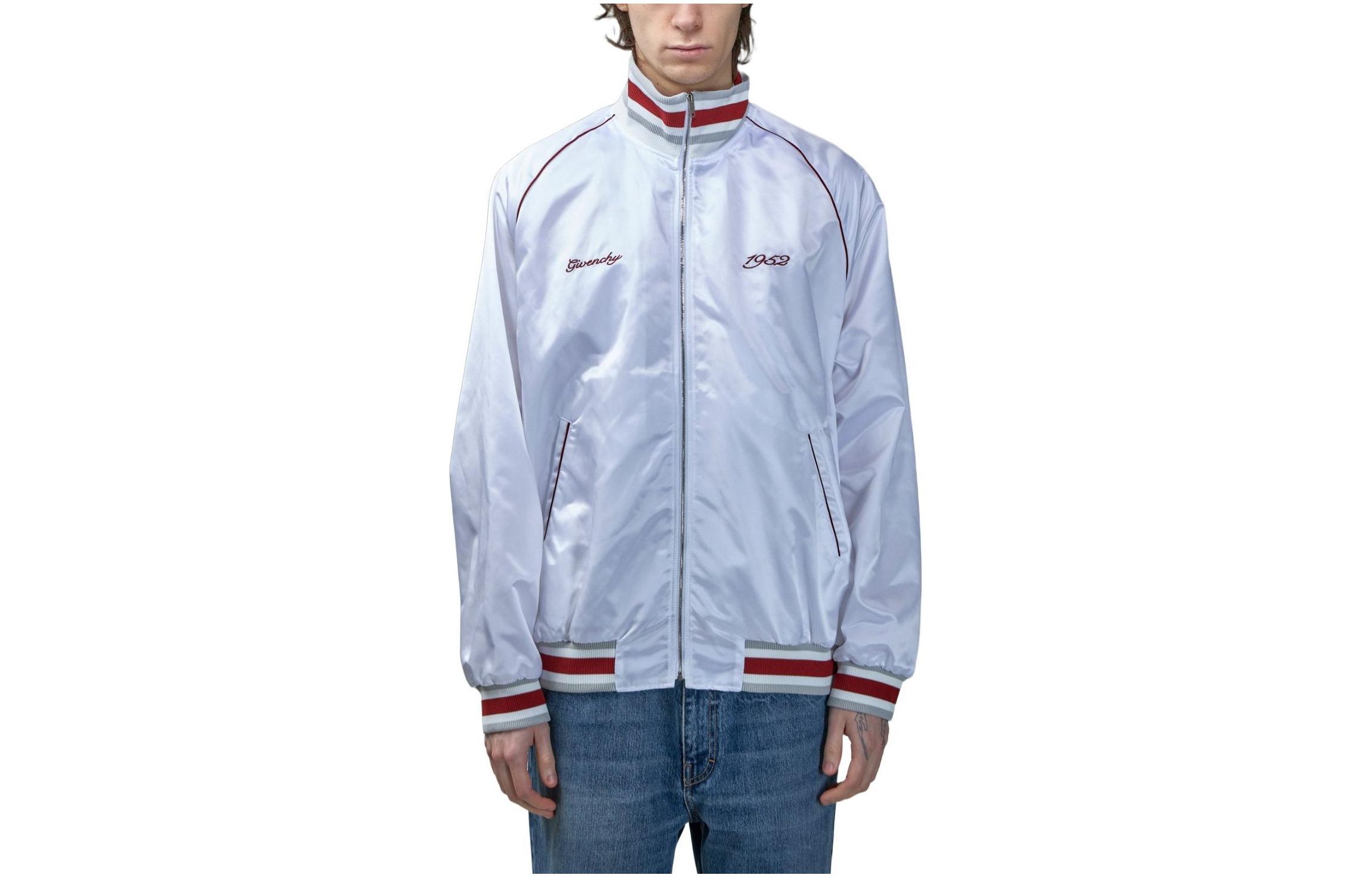 Givenchy SS24 Contrast Stripe Logo Long Sleeve Jacket White () BM016M15EH-100