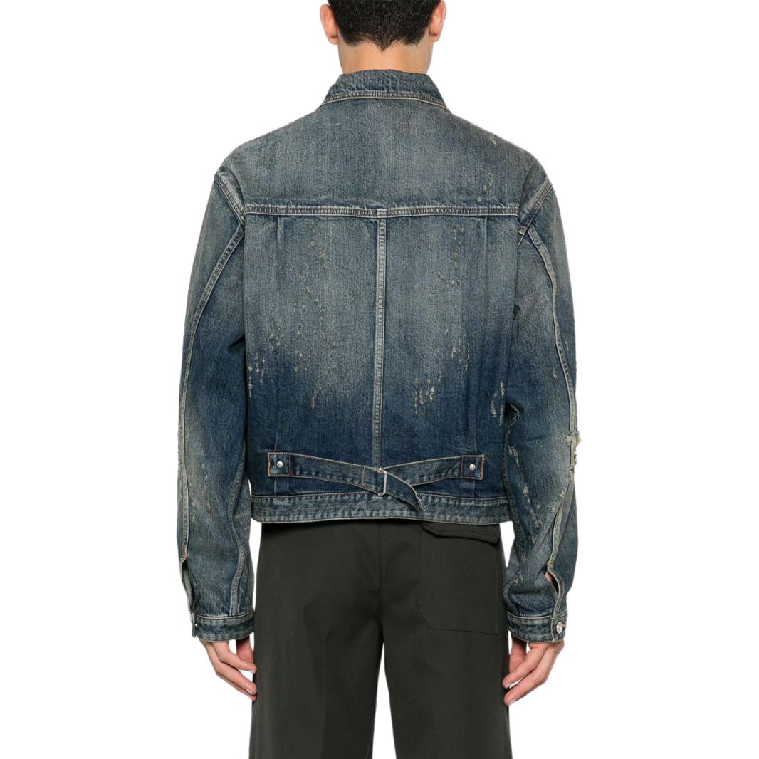 Shop 지방시 SS24 빈티지 데님 자켓 롱슬리브 인디고 블루 컬렉션 BM017H5YAG-415