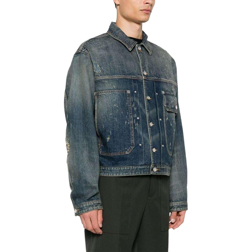 Purchase 지방시 SS24 빈티지 데님 자켓 롱슬리브 인디고 블루 컬렉션 BM017H5YAG-415