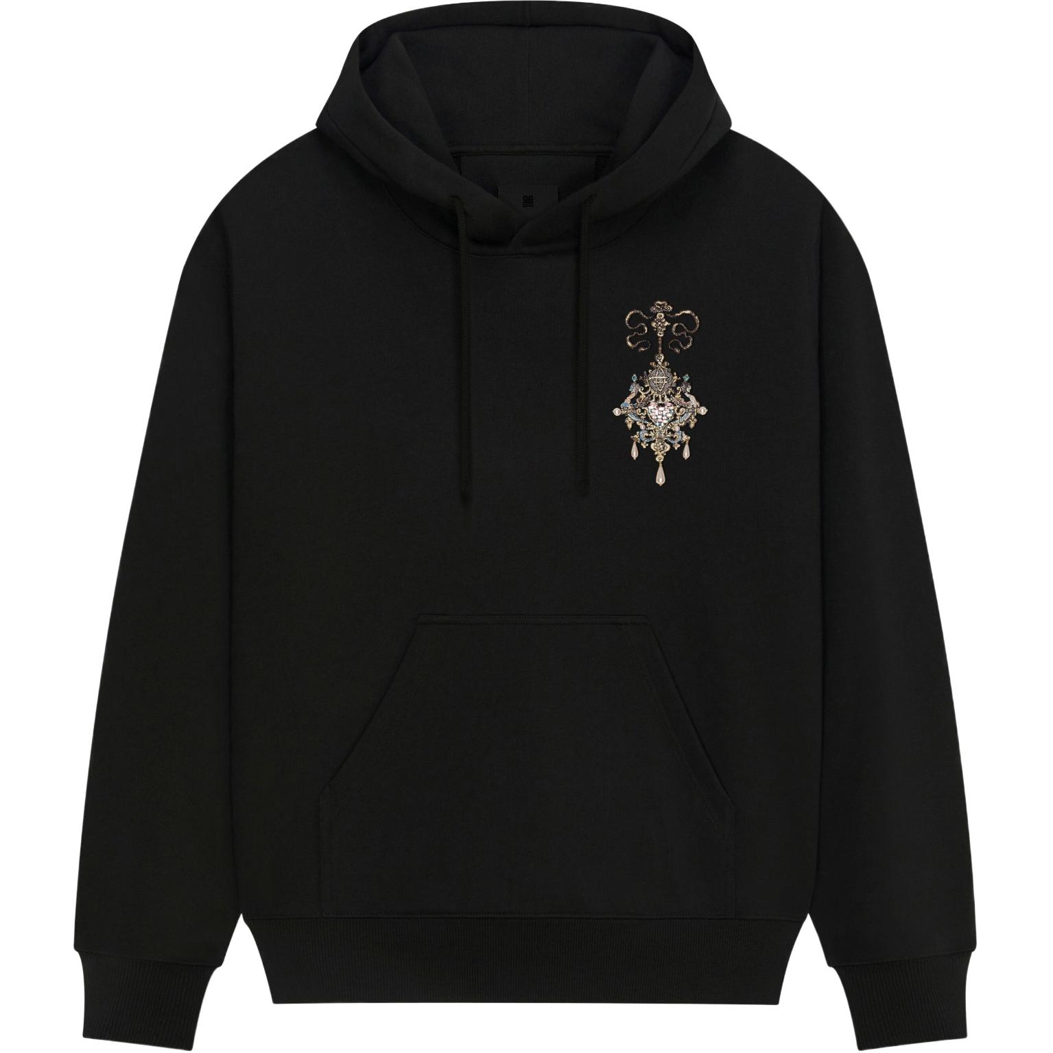 Givenchy SS24 Embroidered Graphic Hoodie Black BMJ0LA3YP6-001