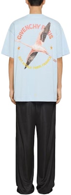 GIVENCHY SS24 Flamingo Logo Print Light Blue Crewneck T-Shirt. BM71JA3YM2-450 Shop GIVENCHY SS24 Flamingo Logo Print Light Blue Crewneck T-Shirt. BM71JA3YM2-450