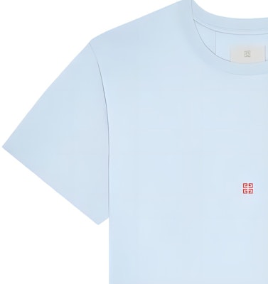 GIVENCHY SS24 Flamingo Logo Print Light Blue Crewneck T-Shirt. BM71JA3YM2-450 Details for GIVENCHY SS24 Flamingo Logo Print Light Blue Crewneck T-Shirt. BM71JA3YM2-450