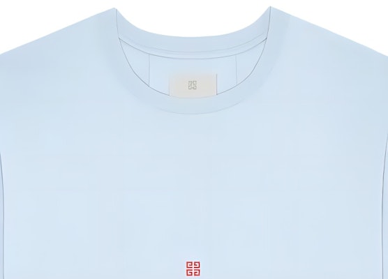GIVENCHY SS24 Flamingo Logo Print Light Blue Crewneck T-Shirt. BM71JA3YM2-450 Sizing GIVENCHY SS24 Flamingo Logo Print Light Blue Crewneck T-Shirt. BM71JA3YM2-450