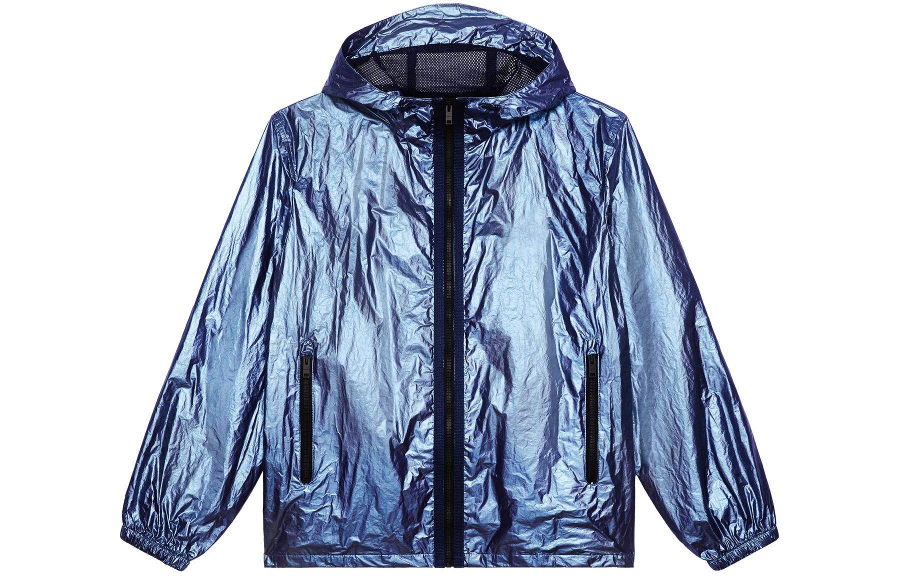 Givenchy SS24 Glossy Hooded Zip-Up Jacket Navy Blue BM014J14Y4-427