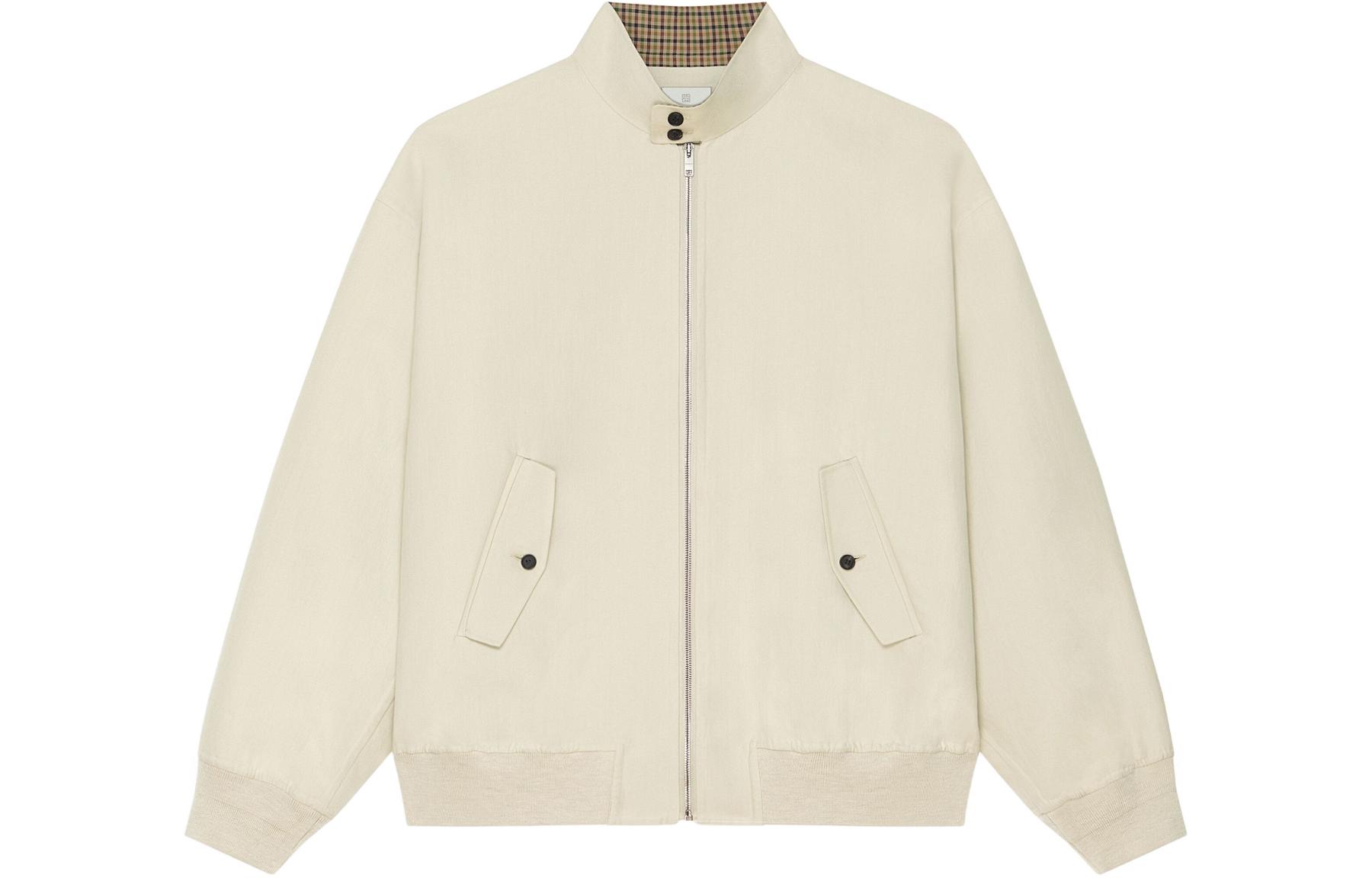 Givenchy SS24 High-Neck Zip-Up Casual Jacket in Light Beige BM017D15ED-270