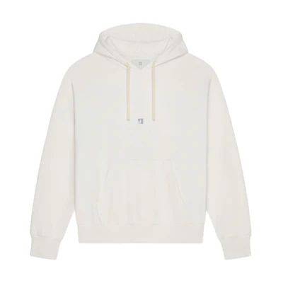 Givenchy SS24 Ivory Logo Embroidered Oversized Hoodie BMJ0LA3YMX-105