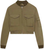 Order Givenchy SS24 卡其色羅紋拉鍊短版外套 BM016L15EF-306