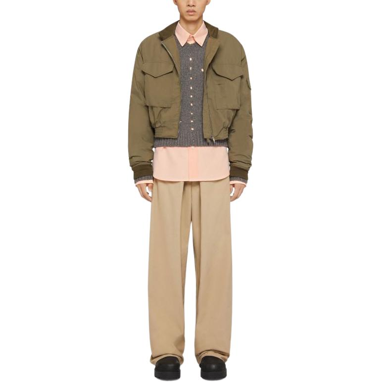 Lookbook Givenchy SS24 Khaki Ribbed Zip-Up Cropped Jacket BM016L15EF-306