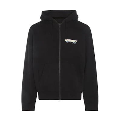 Givenchy SS24 Letter Print Zip-Up Hoodie Black BMJ0LB3YJ7-001