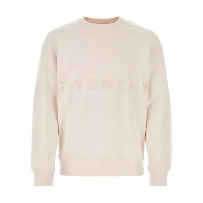 Givenchy SS24 Light Beige Crewneck Sweatshirt with Letter Print BMJ0HA3YMG-657