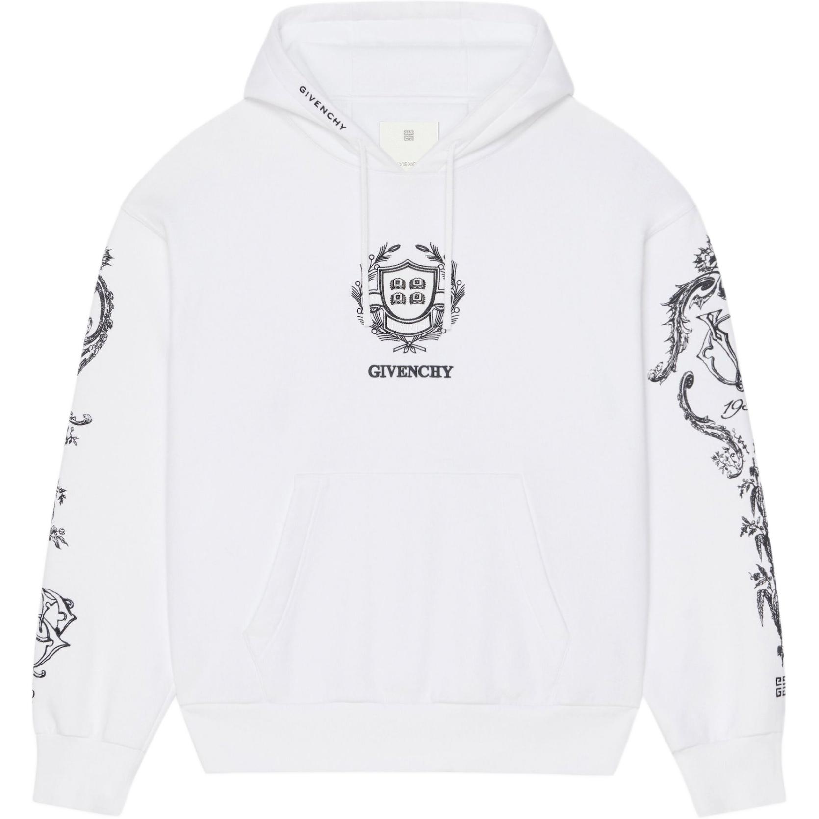 Givenchy SS24 Logo Letter Print Hooded Sweatshirt White - Long Sleeve BMJ0LA3YL0-100