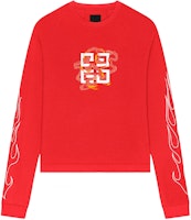 Givenchy SS24 Logo Print Crewneck Long Sleeve Solid T-Shirt Red - BM71KP3YLV-600 Givenchy SS24 Logo Print Crewneck Long Sleeve Solid T-Shirt Red - BM71KP3YLV-600