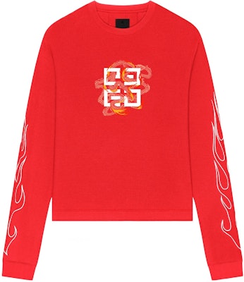 ジバンシィ SS24 ロゴプリント 長袖 クルーネック Tシャツ レッド BM71KP3YLV-600 Buy ジバンシィ SS24 ロゴプリント 長袖 クルーネック Tシャツ レッド BM71KP3YLV-600