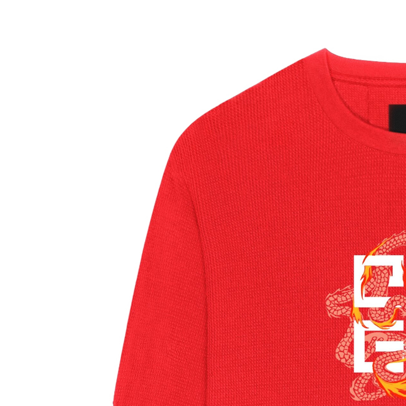 Shop ジバンシィ SS24 ロゴプリント 長袖 クルーネック Tシャツ レッド BM71KP3YLV-600