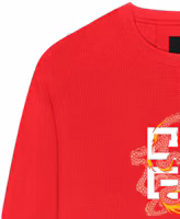 Shop Givenchy SS24 標誌印花長袖純色T恤 紅色 BM71KP3YLV-600