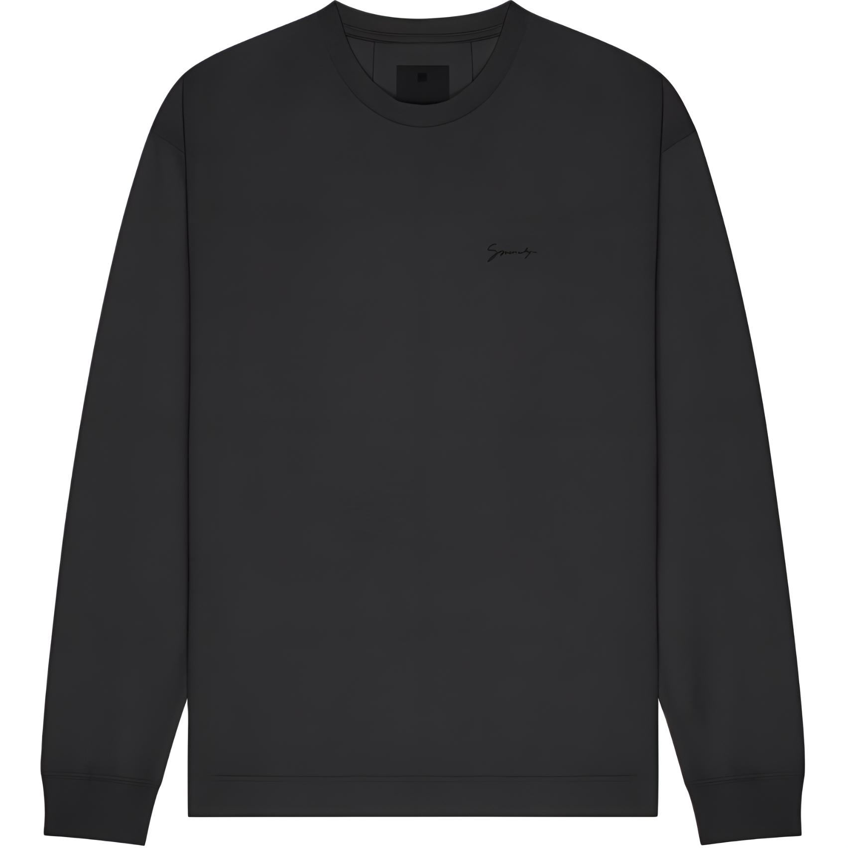Givenchy SS24 Logo Print Crewneck Long Sleeve Sweatshirt Charcoal Men BM71M73YNZ-025