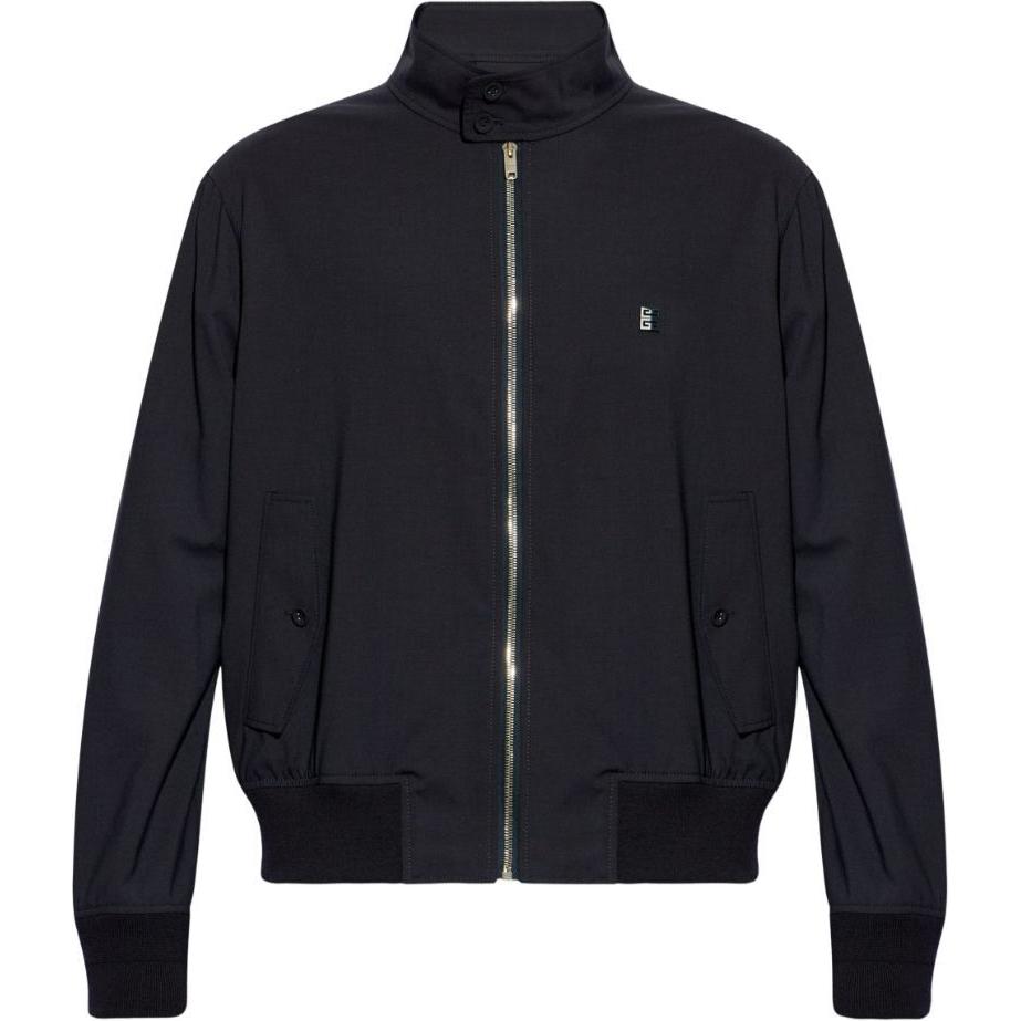 Givenchy SS24 Logo Zip-Up Oversized Jacket Navy Blue - BM018314PY