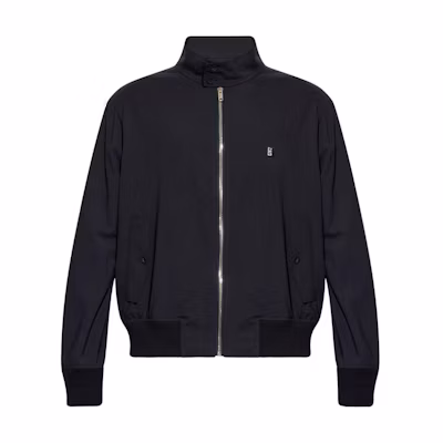 Givenchy SS24 Logo Zip-Up Oversized Jacket Navy Blue - BM018314PY