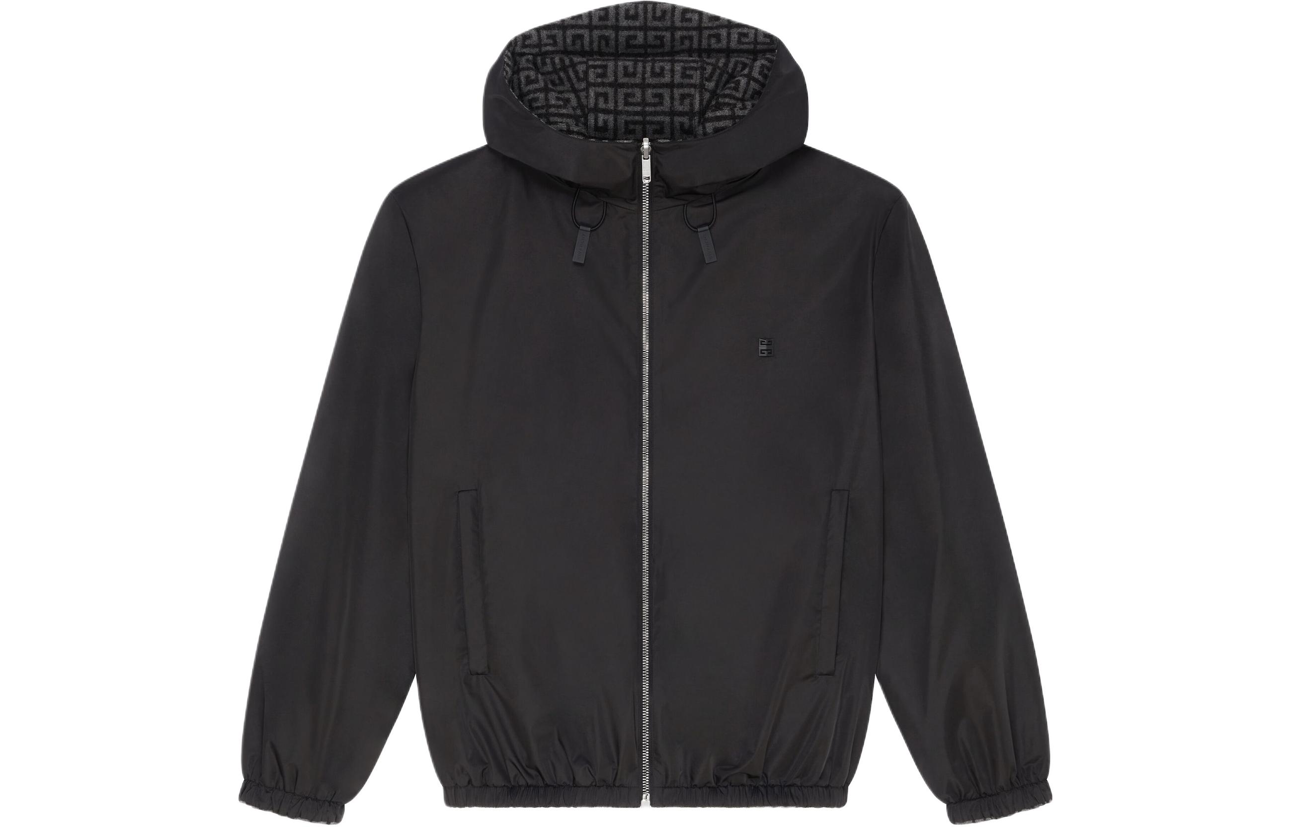 Givenchy SS24 Reversible Solid Logo Hoodie Jacket Black BM014Y4YGC-002