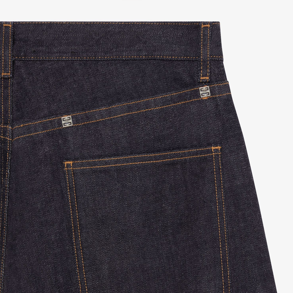 Details for Givenchy SS24 Celana Jeans Pria Mid-Waist Straight Biru Indigo BM51E35YA3-415