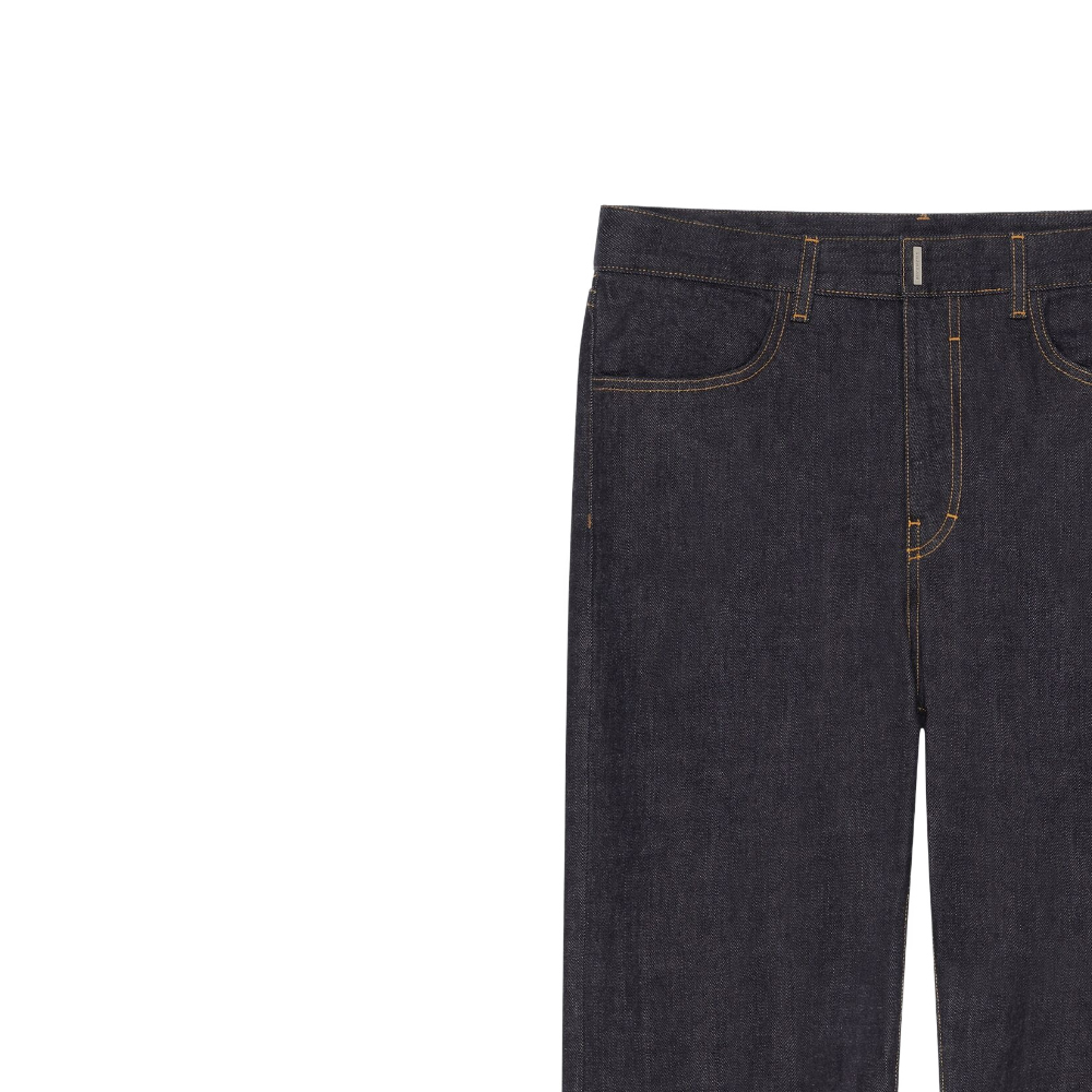 Sizing Givenchy SS24 Celana Jeans Pria Mid-Waist Straight Biru Indigo BM51E35YA3-415