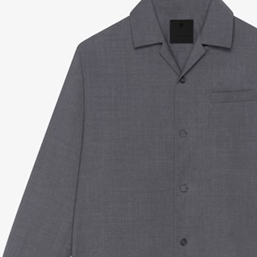 Givenchy SS24 Solid Color Button-Up Long Sleeve Shirt Men’s - Mid Gray. BM61071558-030 圖 7