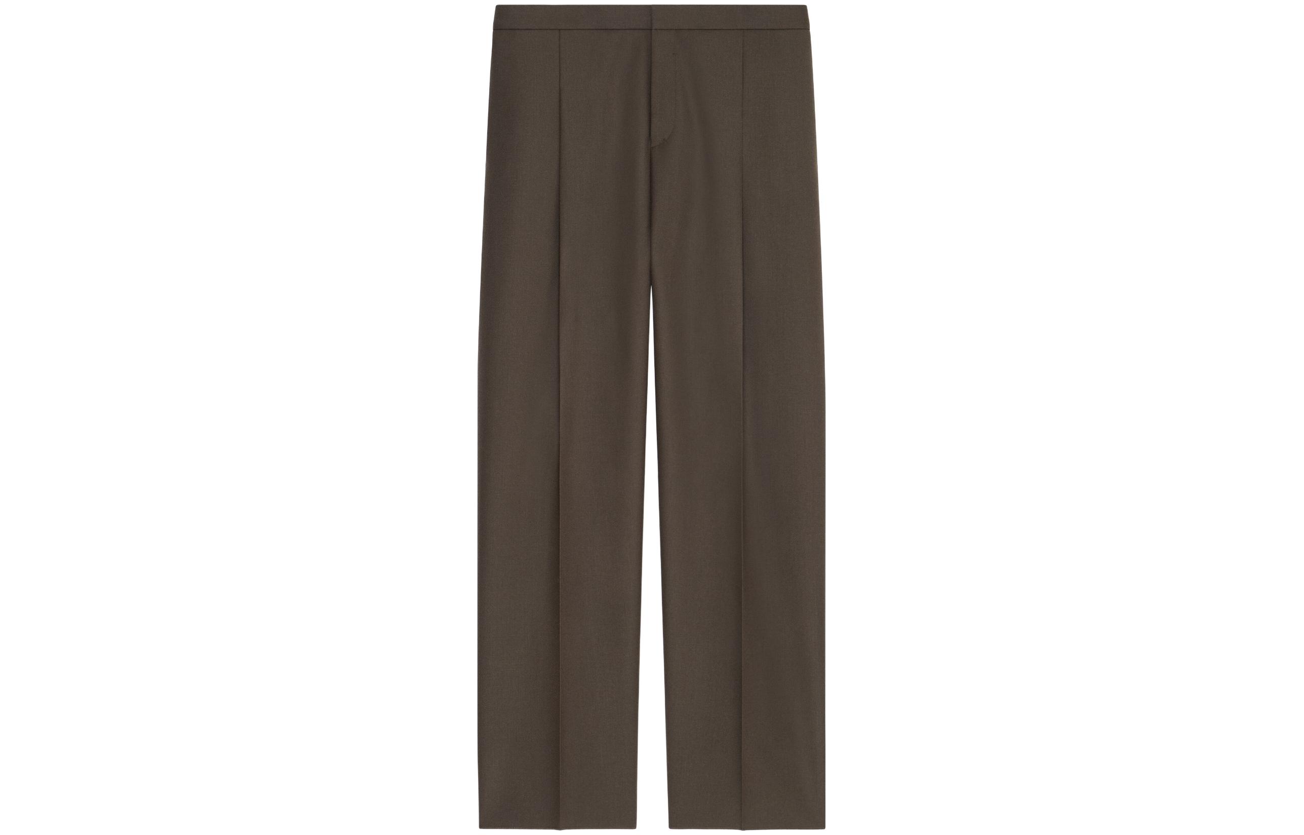 Givenchy SS24 Solid Color Zip Pocket Straight-Leg Trousers Men Dark Brown BM51EB15K3-309
