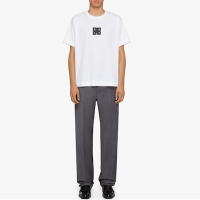 GIVENCHY SS24 White Letter Print Crewneck Short Sleeve T-Shirt BM71JB3YLZ-100 Lookbook GIVENCHY SS24 White Letter Print Crewneck Short Sleeve T-Shirt BM71JB3YLZ-100