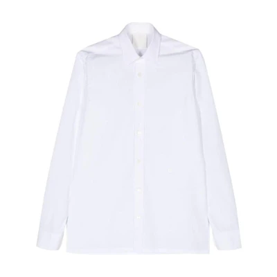 Givenchy SS24 White Embossed Logo Long Sleeve Shirt for Men BM60ZY14M6-100