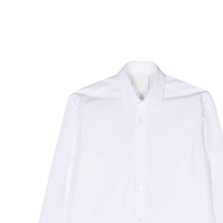 Shop Givenchy SS24 Kemeja Lengan Panjang Pria Logo Emboss Putih. BM60ZY14M6-100