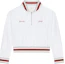 Order Chaqueta Blanca Givenchy SS24 de Manga Larga con Media Cremallera y Letras. BM016N15EH-100