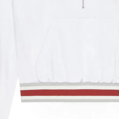 Chaqueta Blanca Givenchy SS24 de Manga Larga con Media Cremallera y Letras. BM016N15EH-100 Sizing Chaqueta Blanca Givenchy SS24 de Manga Larga con Media Cremallera y Letras. BM016N15EH-100