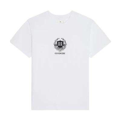 Givenchy SS24 White Logo Print Crewneck T-Shirt Fashion BM71JA3YM9-100