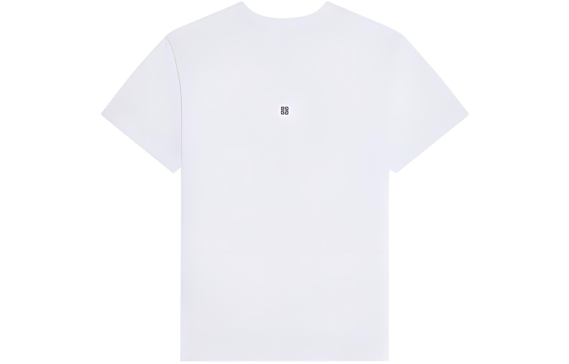 Lookbook 지방시 SS24 화이트 로고 프린트 크루넥 티셔츠 패션 BM71JA3YM9-100