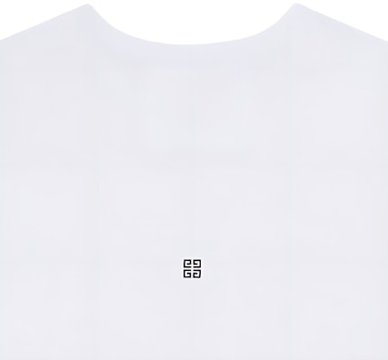 지방시 SS24 화이트 로고 프린트 크루넥 티셔츠 패션 BM71JA3YM9-100 Sizing 지방시 SS24 화이트 로고 프린트 크루넥 티셔츠 패션 BM71JA3YM9-100