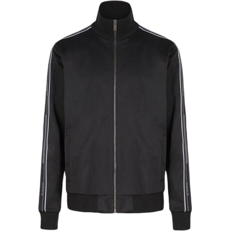 Givenchy Striped Lettering High Collar Jacket Men’s Black BMJ05J300B-001