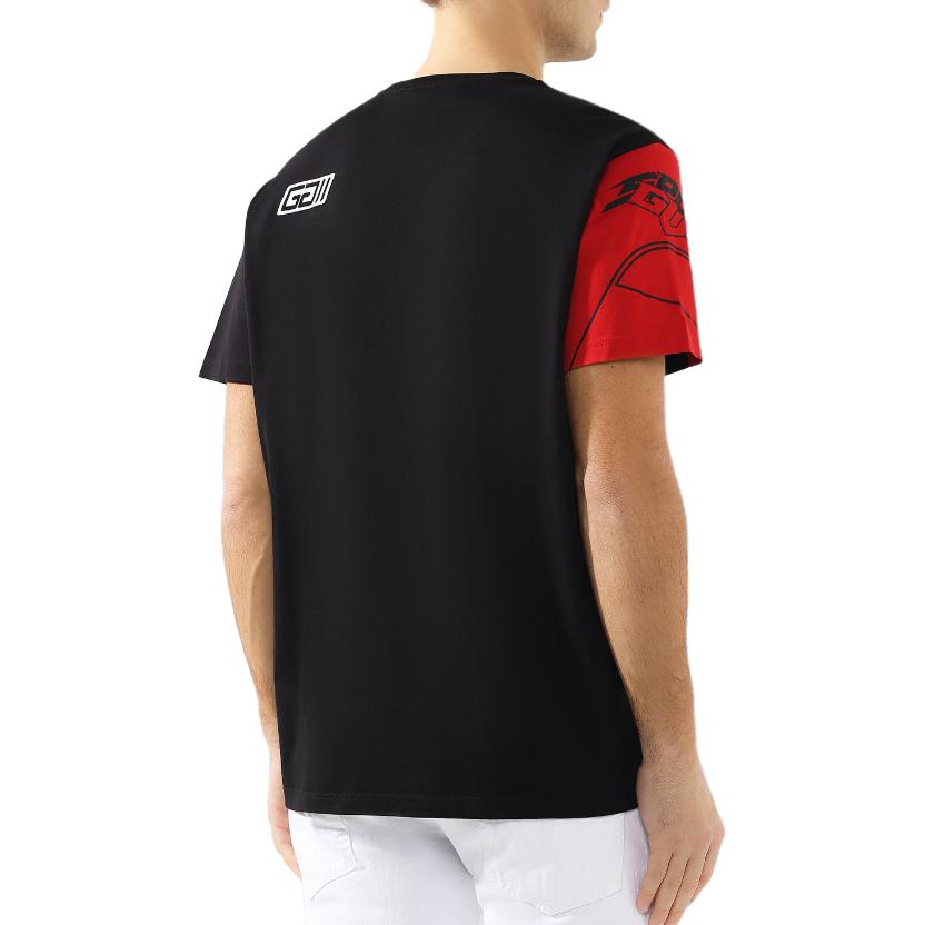 Givenchy Two-Tone Slim Fit Short Sleeve Printed T-Shirt Black - BM70JU3002-009 圖 5